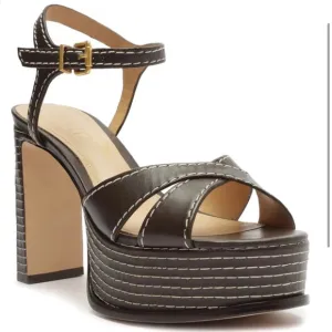 Keefa Ankle-Strap Leather Platform Sandals size 10B