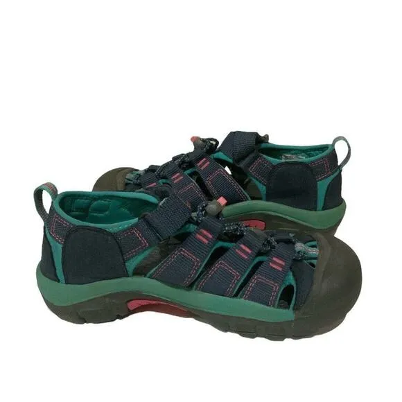 Keen Newport H2 Strap Sandals Lagoon/Pink Kids Size 1 Hiking Waterproof Shoes