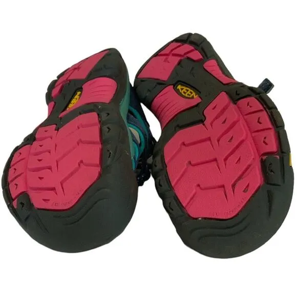 Keen Newport H2 Strap Sandals Lagoon/Pink Kids Size 1 Hiking Waterproof Shoes