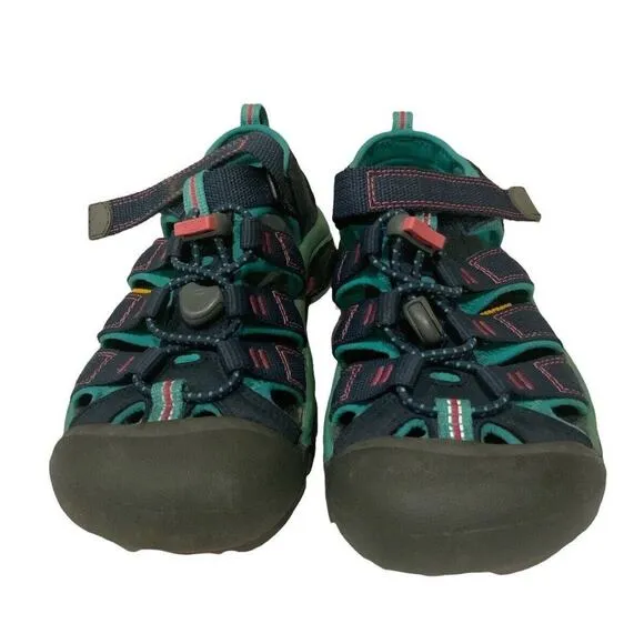 Keen Newport H2 Strap Sandals Lagoon/Pink Kids Size 1 Hiking Waterproof Shoes