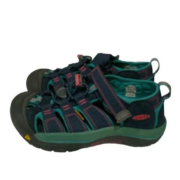 Keen Newport H2 Strap Sandals Lagoon/Pink Kids Size 1 Hiking Waterproof Shoes