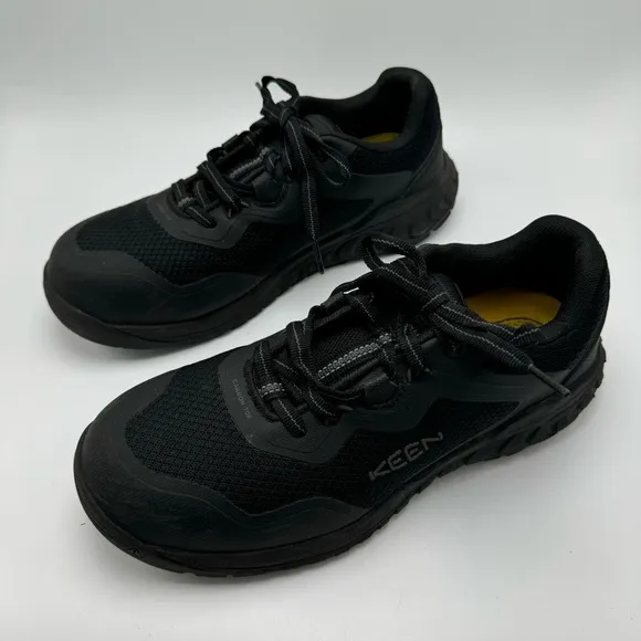 Keen Tempe Utility Sneakers Black Steel Toe Work Shoes Mens Size 8 D