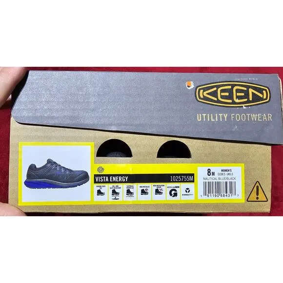 Keen Utilitiy Vista Energy Low Height Sneakers Composite Toe Womens Size 8 NIB