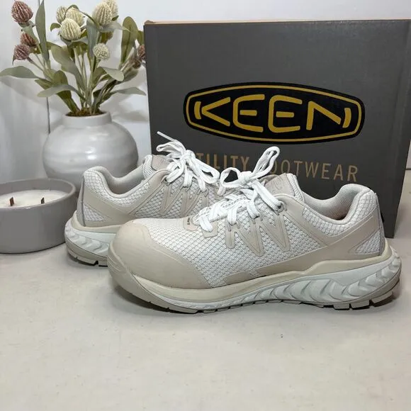 Keen Utility Dillon Carbon Toe Sneakers Work and Safety Silver Birch Women's 6 W