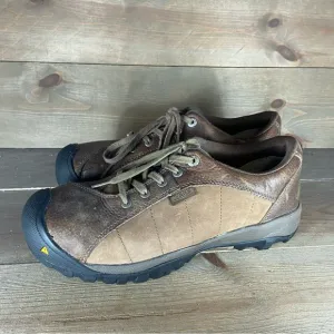 Keen utility Santa Fe Womens size 9.5 shoes brown leather steel toe work sneaker
