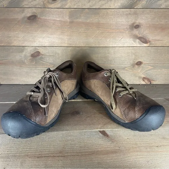 Keen utility Santa Fe Womens size 9.5 shoes brown leather steel toe work sneaker