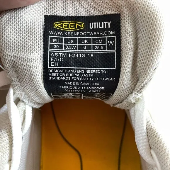 Keen Utility Shoe Women's Size 8.5W Ivory konnectfit‎ Sneakers Carbon Toe