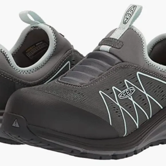 KEEN:  WOMEN UTILITY - SLIP-ON SHOES - INDUSTRIAL WORK SNEAKERS  (7.5 WIDE)
