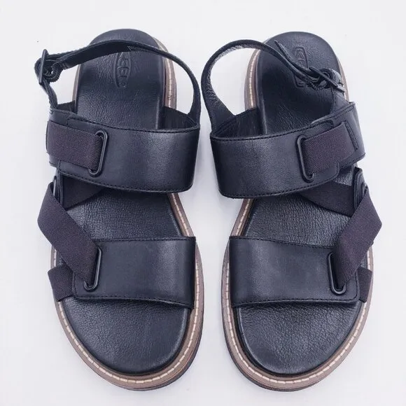 Keen Women's Size 10 Lana Z-strap Sandal Black Leather Slingback Flat Comfort