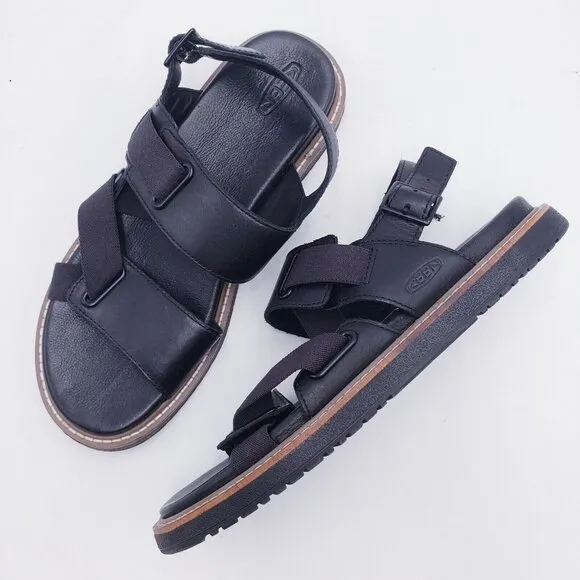Keen Women's Size 10 Lana Z-strap Sandal Black Leather Slingback Flat Comfort