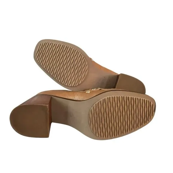 Kelsi Dagger Brooklyn Involve Loafer 9.5 Slip On Chunky Heel Studded Accent Tan