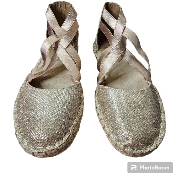 KENNETH COLE Reaction How to Dance Flat Espadrilles Copper Rose Gold Size 8