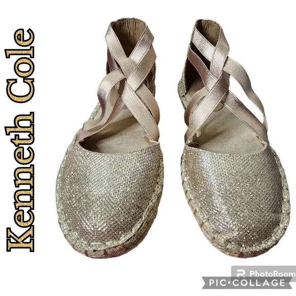 KENNETH COLE Reaction How to Dance Flat Espadrilles Copper Rose Gold Size 8
