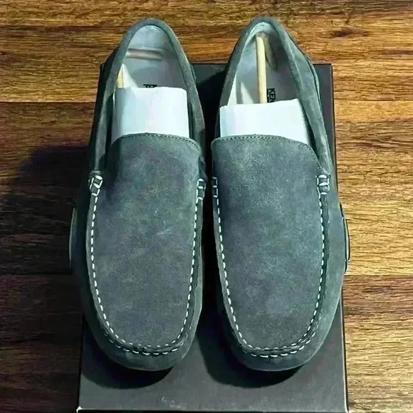 Kenneth Cole Reaction World Hold On Men's Size 9 Gray Suede Leather Slip On New