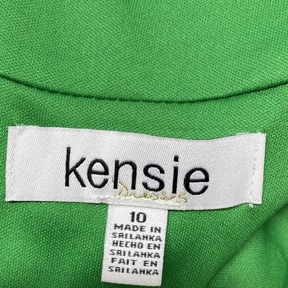 Kensie Women's Floral Wrap Dress Green Size 10 – Sleeveless V-Neck Knee-Length