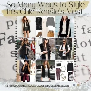 🖤Kensie’s Women’s Black Super Soft Faux Fur Bobble Vest Draped, Very Flattering