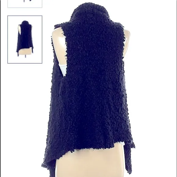 🖤Kensie’s Women’s Black Super Soft Faux Fur Bobble Vest Draped, Very Flattering