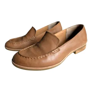 KORK-EASE Meg Moc-Toe Tan Leather Loafers Women's Size 7.5