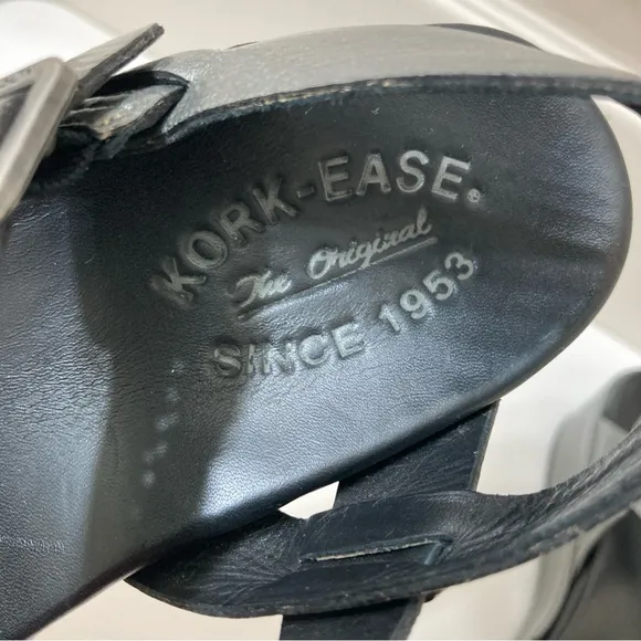 Kork-Ease Myrna 2.0 Metallic Gray Ankle Strap Platform Wedge Sandals 7 Summer
