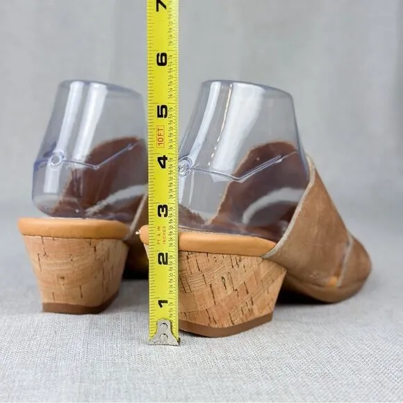 Korks By Kork-Ease Shimmer Tan Two Strap Leather Slide Sandals Size US 7M
