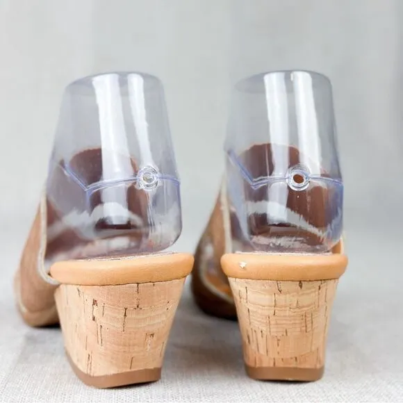 Korks By Kork-Ease Shimmer Tan Two Strap Leather Slide Sandals Size US 7M