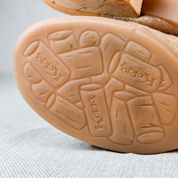 Korks By Kork-Ease Shimmer Tan Two Strap Leather Slide Sandals Size US 7M