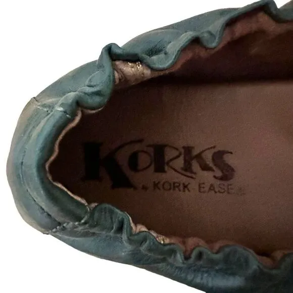 Korks by Kork-Ease Pine Green Julie Leather Ballet Flat Size 8