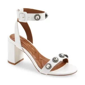 KURT GEIGER LONDON Octavia Jeweled Block Heel Leather Dress Sandals NEW