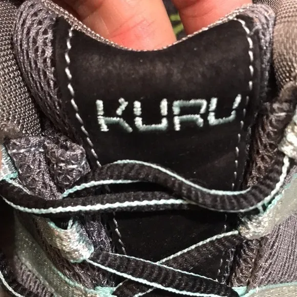 KURU CHICANE Trail Black Suede &amp; Mint Green  Sneakers size 9