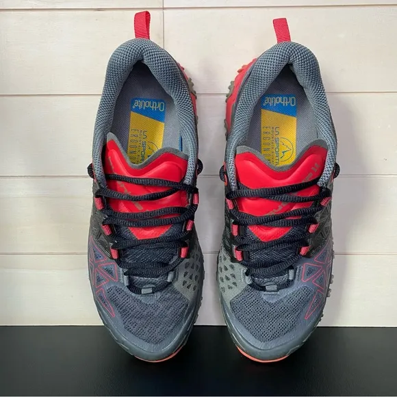 La Sportiva Bushido 2 Trail Shoes Women's Size 6.5 Sneakers Red Gray Hiking