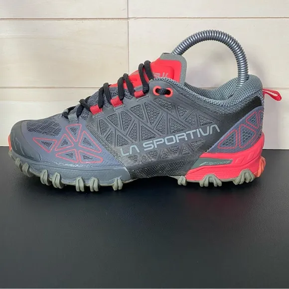 La Sportiva Bushido 2 Trail Shoes Women's Size 6.5 Sneakers Red Gray Hiking