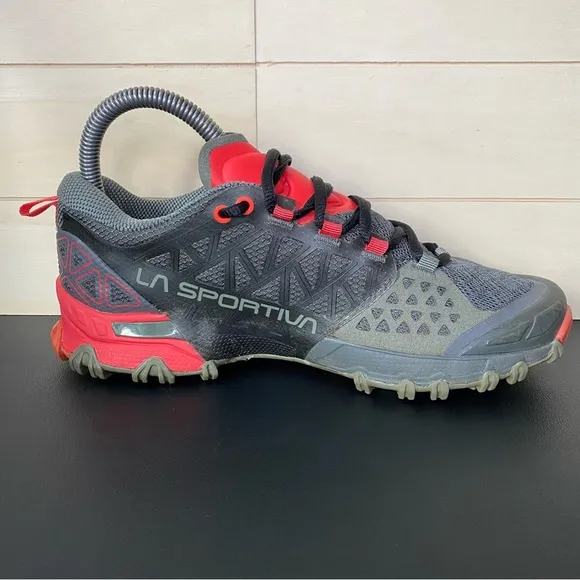La Sportiva Bushido 2 Trail Shoes Women's Size 6.5 Sneakers Red Gray Hiking