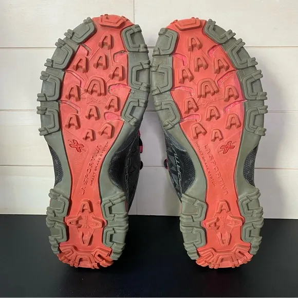 La Sportiva Bushido 2 Trail Shoes Women's Size 6.5 Sneakers Red Gray Hiking