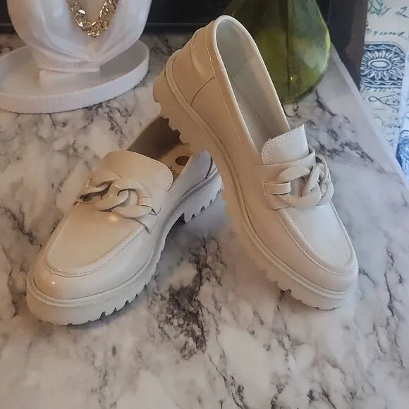 La Strada Loafer Street Beige Vegan Leather Women Moccasins Size EUR 38 ( US 8 )