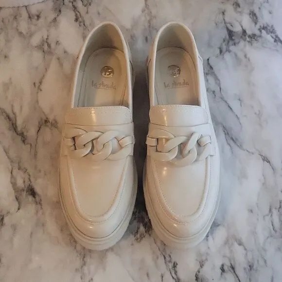 La Strada Loafer Street Beige Vegan Leather Women Moccasins Size EUR 38 ( US 8 )