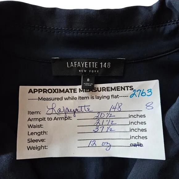 Lafayette 148 Sleeveless Womens Shift Dress 8 Black Minimalist Business Workwear