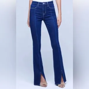 L'Agence jeans Beatrix High Rise Baby Boot with Slit Blue Jeans - 30. NWT