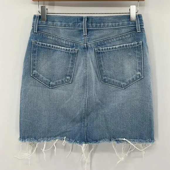 L'AGENCE Jolene Denim Cut off Skirt - Light Wash - 25 - Sample