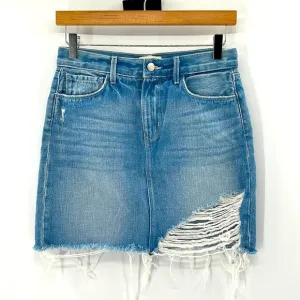 L'AGENCE Jolene Denim Cut off Skirt - Light Wash - 25 - Sample