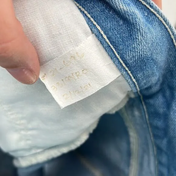 L'AGENCE Jolene Denim Cut off Skirt - Light Wash - 25 - Sample
