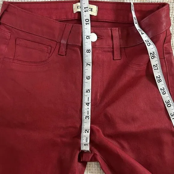 L’AGENCE Margot Skinny Jeans In Burgundy SIZE 25 BIN A