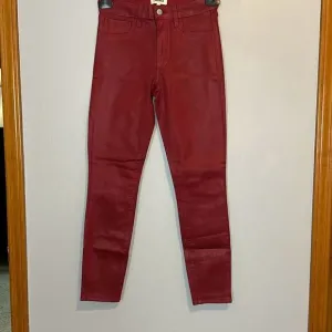 L’AGENCE Margot Skinny Jeans In Burgundy SIZE 25 BIN A