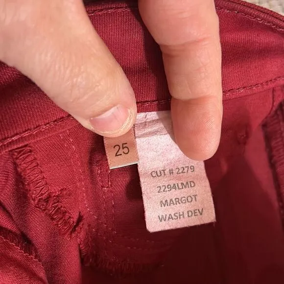 L’AGENCE Margot Skinny Jeans In Burgundy SIZE 25 BIN A