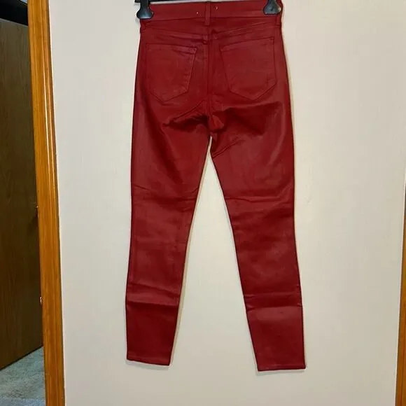 L’AGENCE Margot Skinny Jeans In Burgundy SIZE 25 BIN A
