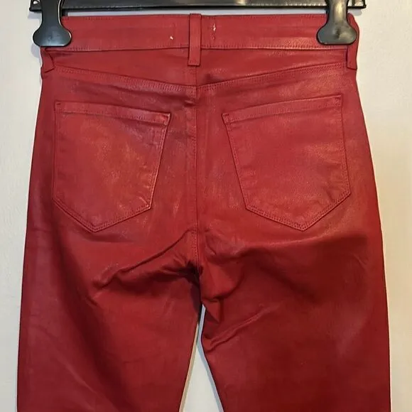 L’AGENCE Margot Skinny Jeans In Burgundy SIZE 25 BIN A