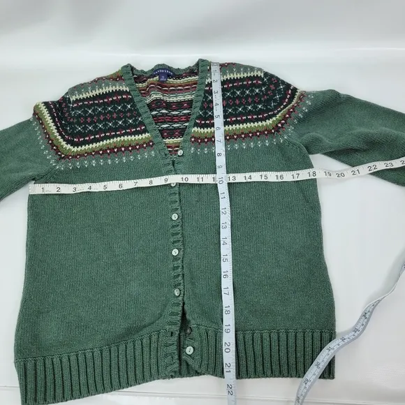 Lands' End 100% Cotton Knit Cardigan Sz Small