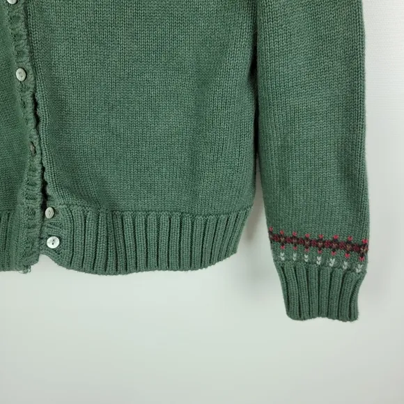 Lands' End 100% Cotton Knit Cardigan Sz Small