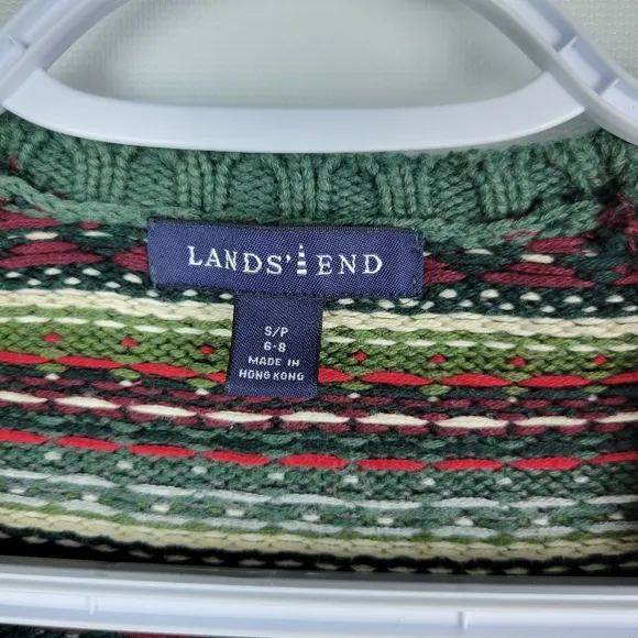 Lands' End 100% Cotton Knit Cardigan Sz Small