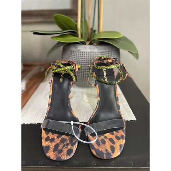 Larroude Disco Gloria Heel Leopard Womens Size 7