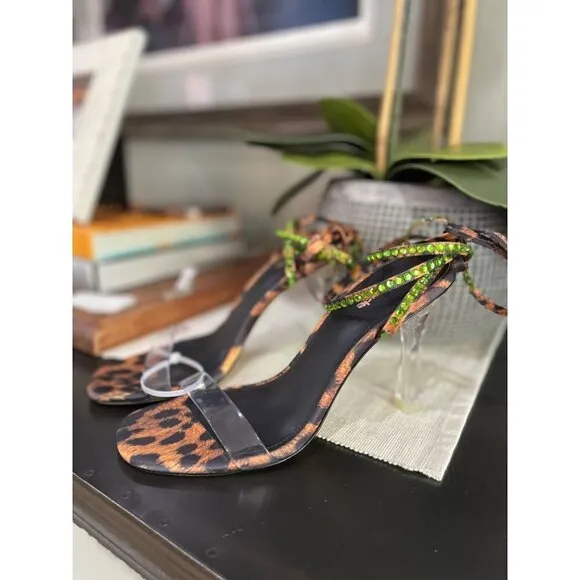 Larroude Disco Gloria Heel Leopard Womens Size 7